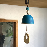 陶器の風鈴　ターコイズブルー