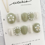 〚order〛 キラキラ♡パールフラワーネイルチップ