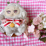 【モンぬいサイズ】「前掛けエプロン」「メロンパンチャームレッド」ちびぐるみ　ぬいぐるみ用お洋服　ぬい服　ぬいぐるみ服　