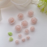 中より少し大きめ　樹脂 薔薇 パーツ ローズ   4 ピンク