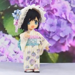 【受注商品】オビツ11 浴衣　かわいい　紫陽花柄　夏服　祭り　着物