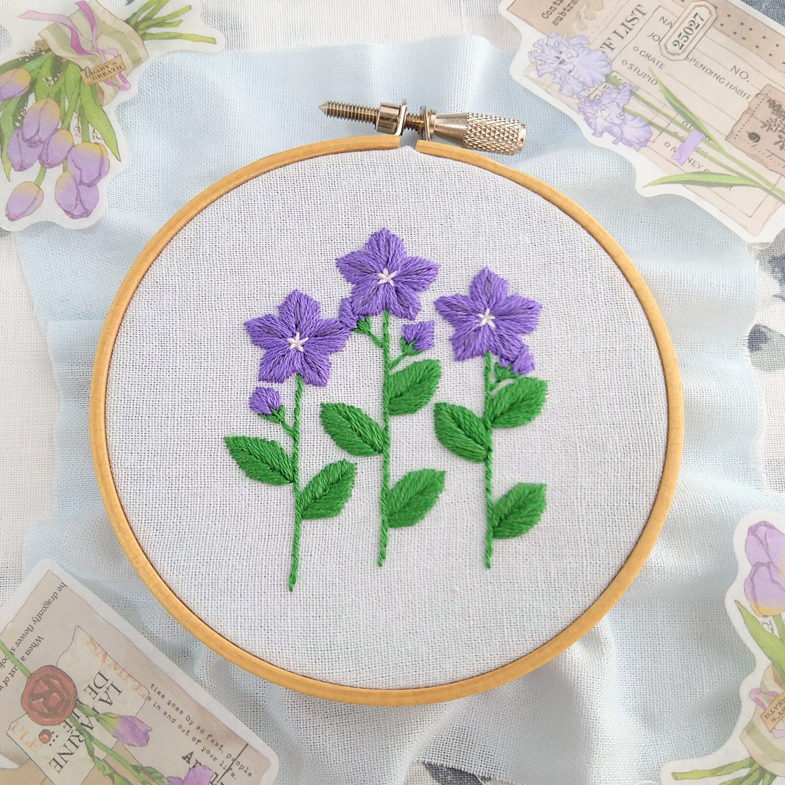 刺繍画 線画刺繍