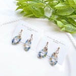 orange blue flower ピアス/イヤリング 