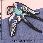 燕 ツバメ 鳥 1枚 108mmX113mm 鳥ワッペン 動物トリ アップリケ パッチ 刺繍 アイロン接着 アイロンワッペン