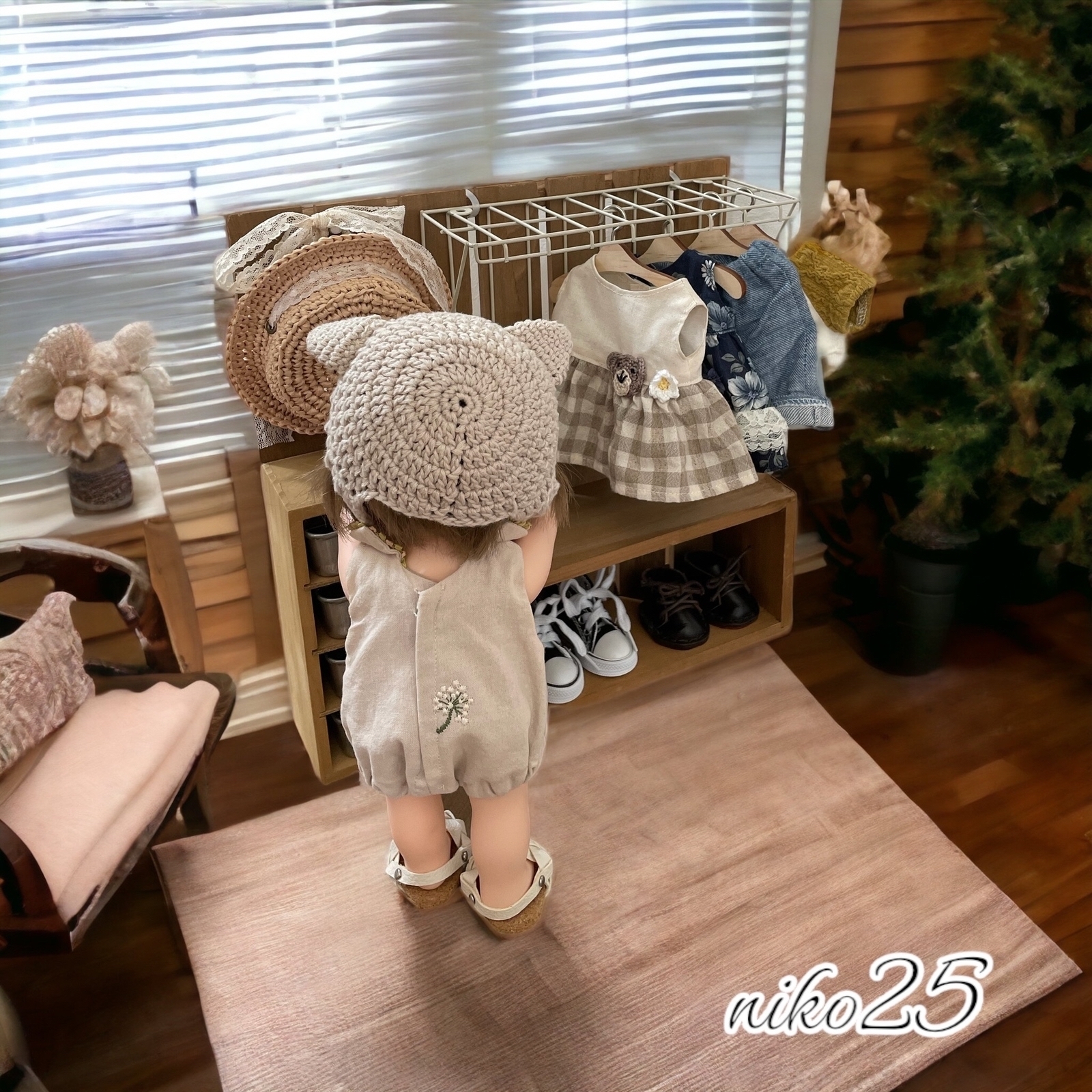 ♡再販♡ 木製ハンガー付き♫ 人形用 ハンガーラック メルちゃん