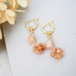 "Orangemoonstone.×sunstone."16kgp /サージカルステンレス オレンジムーンストーン サンストーン  4way ピアス☽ 