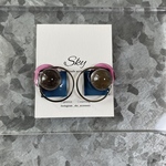 ピンク×ブルー ピアス イヤリング