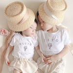 名前入り★Tシャツ ナチュラル フラワー 長袖変更可能　子供から大人　お揃い
