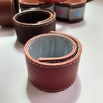 nico178さまオーダー品　　　ワンタッチ・レザーバングル表ブラウン×裏②