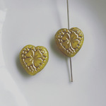 再販無し◆ デッドストック 15mm 硝子　ハート　チェコビーズ