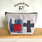 tuttifun＊デニムとクロスのポーチ #03