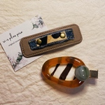 【2点セット】アニマル ハラコ importパーツ 𓂃𖠚ᐝ  hair accessory  ✼̥  ヘアクリップ ＆ ぱっちんピン留め