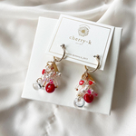 レッドドロップピアス