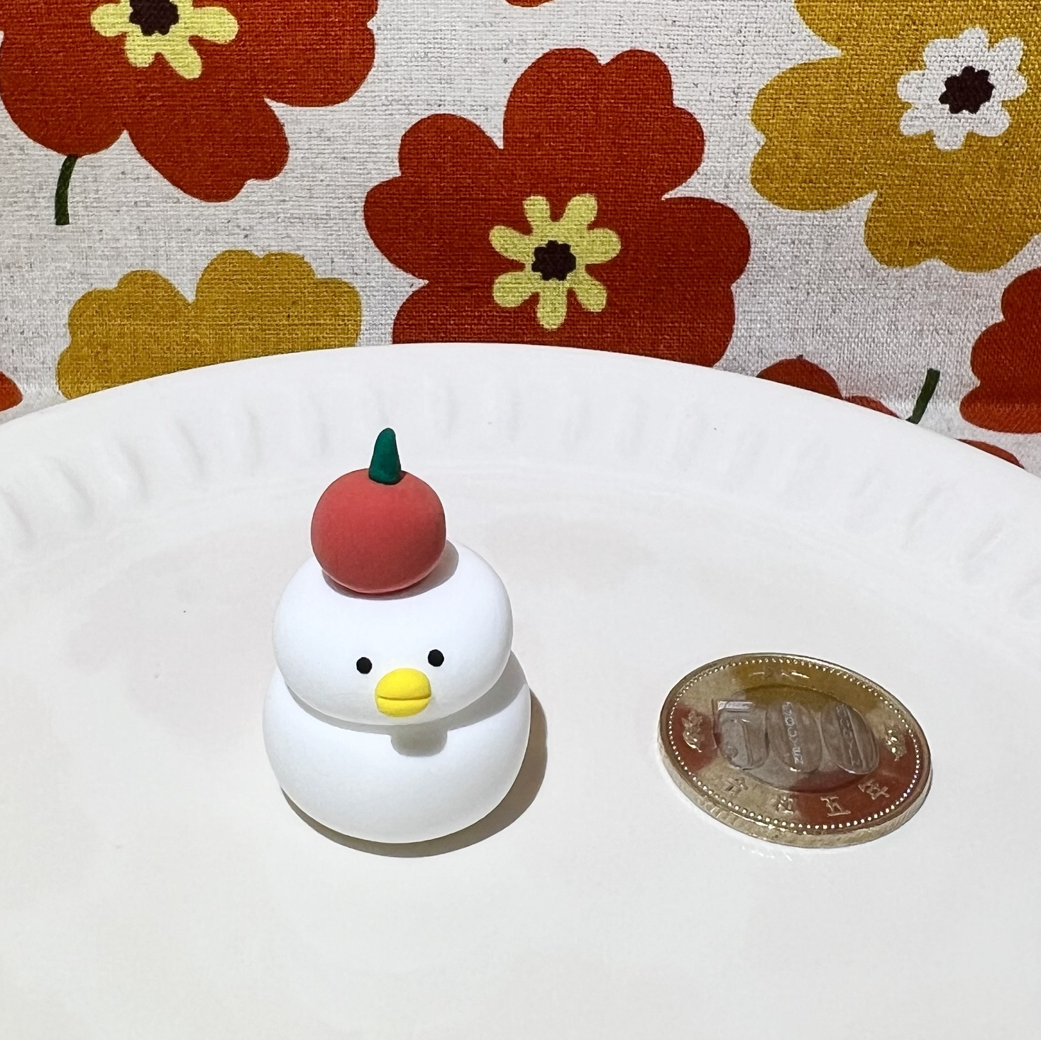 ぶちゅ丸*鏡餅に変身 樹脂粘土 置き物（キーホルダー変更可