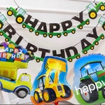 BIG風船付き働く車ガーランドお誕生日お祝い飾り