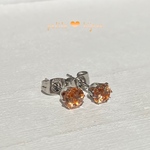 サンストーン 【タンザニア産】 5mm サージカルステンレス製 ピアス シルバーカラー