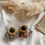 new◆1点もの◆くすみBlue インド刺繍ピアス