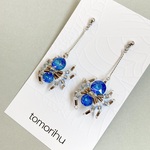 クリスタル蜘蛛のピアス・イヤリング【ブルーサファイア 】