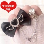 🎀再販🎀✨№59【天使 の チェーン リング】地雷 量産型 病みかわ 十字架 監禁 手錠 大きい フリーサイズ コンカフェ ライブ イベント メンヘラ ヤンデレ サブカル ハート リボン クロス