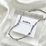 beads necklace [ silver pink ]