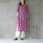 大人リラックススタイル♪さらっと涼しいクルタワンピース（22s-12）フィーシャパープル