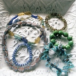 【JIRI6連セット】#czechbeads#チェコビーズ　5㍉〜14㍉程度　blue系