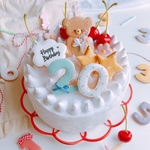 ハーフバースデーの｢/｣部分追加!! リニューアル!! 選べる数字誕生日アイシングクッキー(2桁)