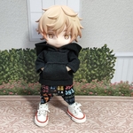 ポケットに手が入れられる大きなフードのパーカーとサルエルパンツセット☆ねんどろいどどーる服