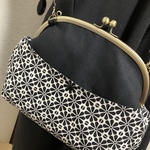 POPO♡ハンドメイド♡がま口ショルダーバッグ♡外ポケット付き