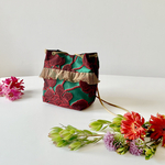 【受注生産】 斜めがけにも！2way ethnic flower mini bag（グリーン系）
