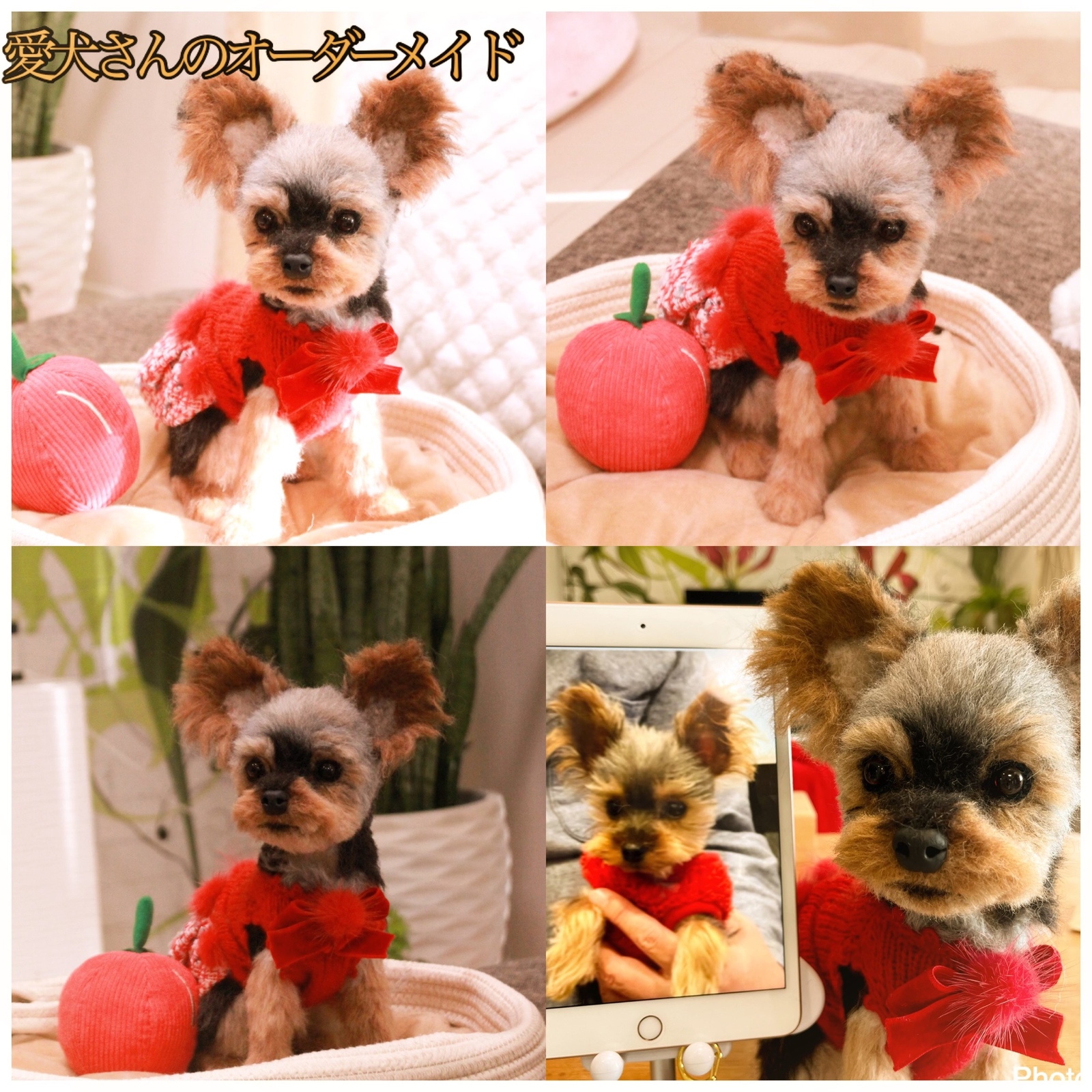 愛犬さんの羊毛フェルトオーダー・コスメショップうさぎ様ご購入専用 オーダーメイド】【Lサイズ】羊毛フェルト うさぎ ペット うちの