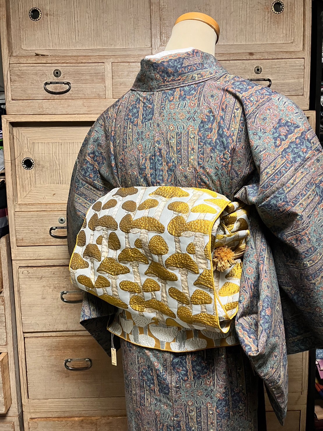 兵児帯　きのこ柄 兵児帯【山吹キノコ】 - SANSHOAN'S GALLERY | minne byGMO