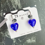 青いハート　イヤリング・ピアス　