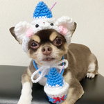 犬用＆猫用 白クマかき氷帽子🍧🐻‍❄️ いちご＆メロン＆ブルーハワイ 被り物