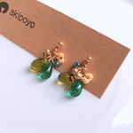 美味しそうなチェコビーズピアス✩︎グリーンgold