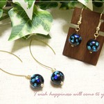 ☆神秘の輝きホタル石のフックピアス☆