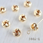 1446-G   デザインメタルボール　ゴールド　8個
