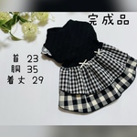 犬服『完成品　ブラック　チェック＆スター　ワンピース』