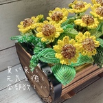 【夏の特価20%off】ビーズフラワーお花🌼樽の中の向日葵たち