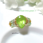ビーズリング 《サマー フレッシュ/ライムグリーン》指輪/スワロフスキー【ビーズ】ビーズアクセサリー・新作