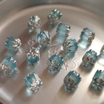 【ダブルフェイスS6】アクアマリン×シルバー:6mm ～ 50個