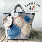 tuttifun＊青とベージュのmaruバッグ