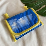 【オーダーOK】裏キルティング移動ポケット50青空スカイ雲B★マスクケース入園入学ハンカチティッシュマルチポケットお出かけポーチ習い事クリップ安全ピン★縫い付けお名前小学校キルティングマチ★ラッピング