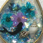 【送料無料】人魚と花のネックレス