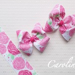 USAローズ柄のヘアボウ