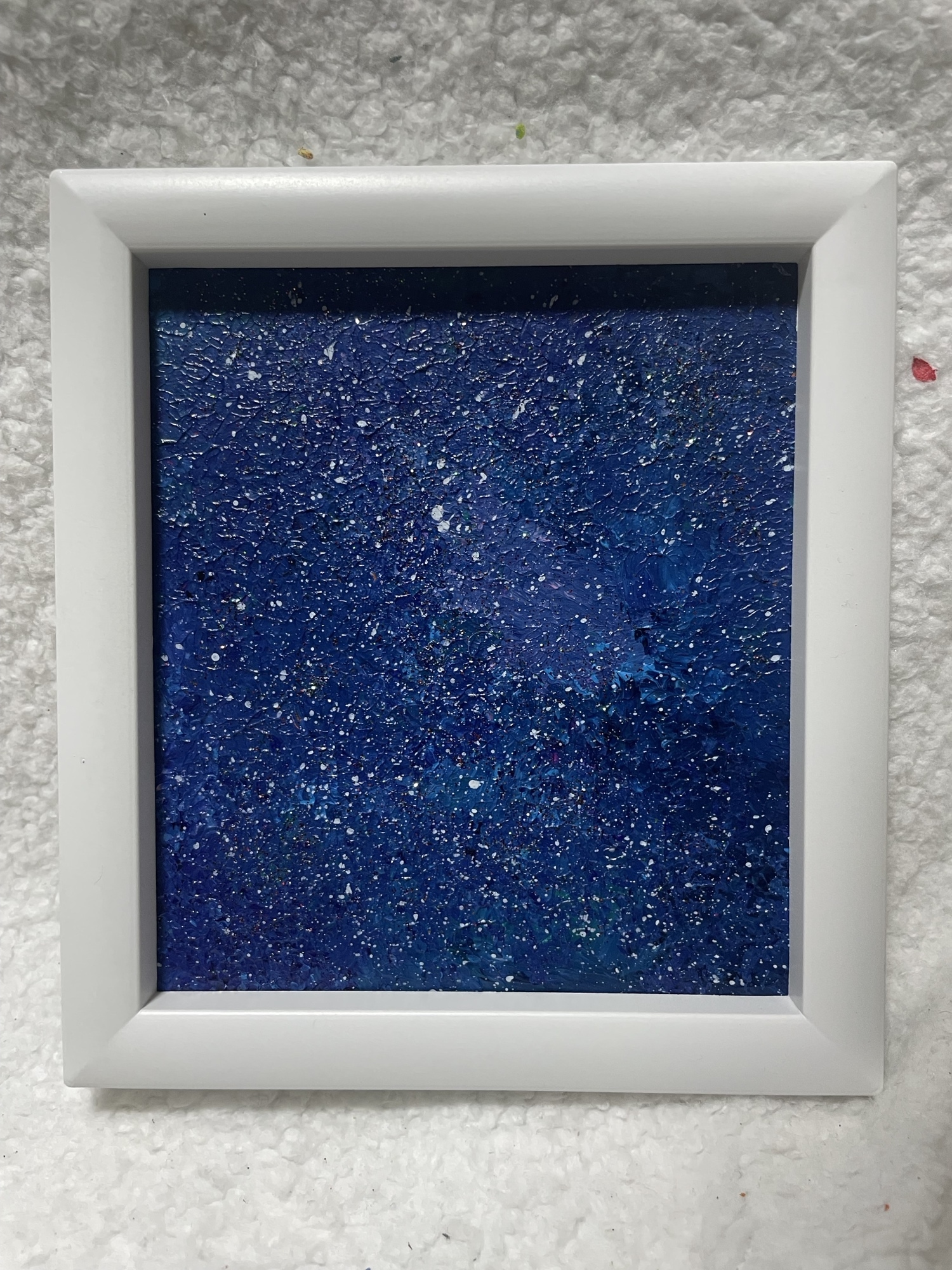 内野隆文 スターリーナイト 絵画 抽象画 星空 夜空 現代美術 額縁 真作