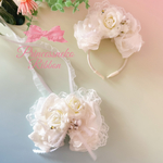 バニラホワイトローズのカチューシャ&チョーカーセット🌹🤍🎀rondirodori🎀