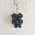 【tmotmo4428様専用】編みぐるみ犬キーホルダー：シュナウザー(ブラック)
