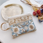インド刺繍のフェイクレザーミニポーチ