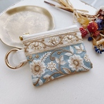 インド刺繍のフェイクレザーミニポーチ